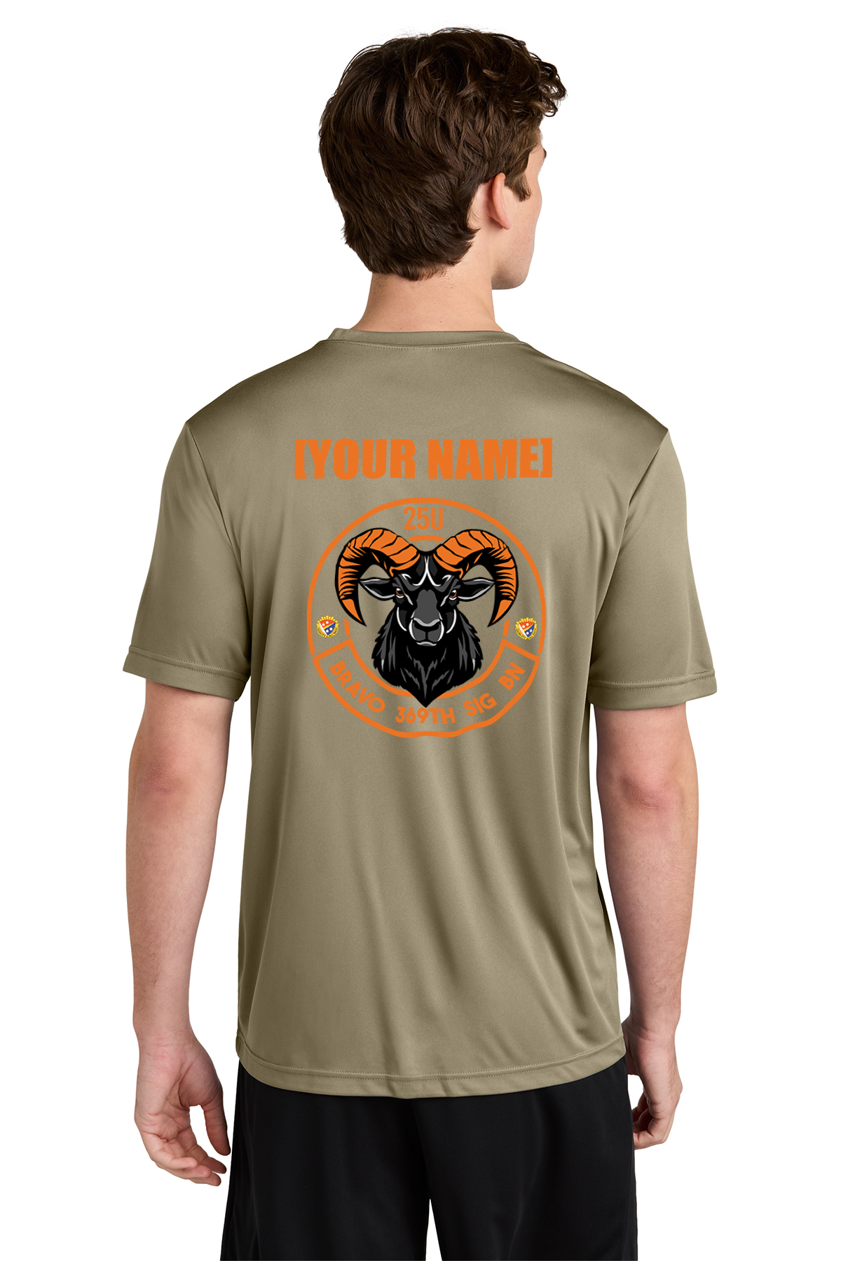 Custom Coyote Tan Shirt w/Flag & Name