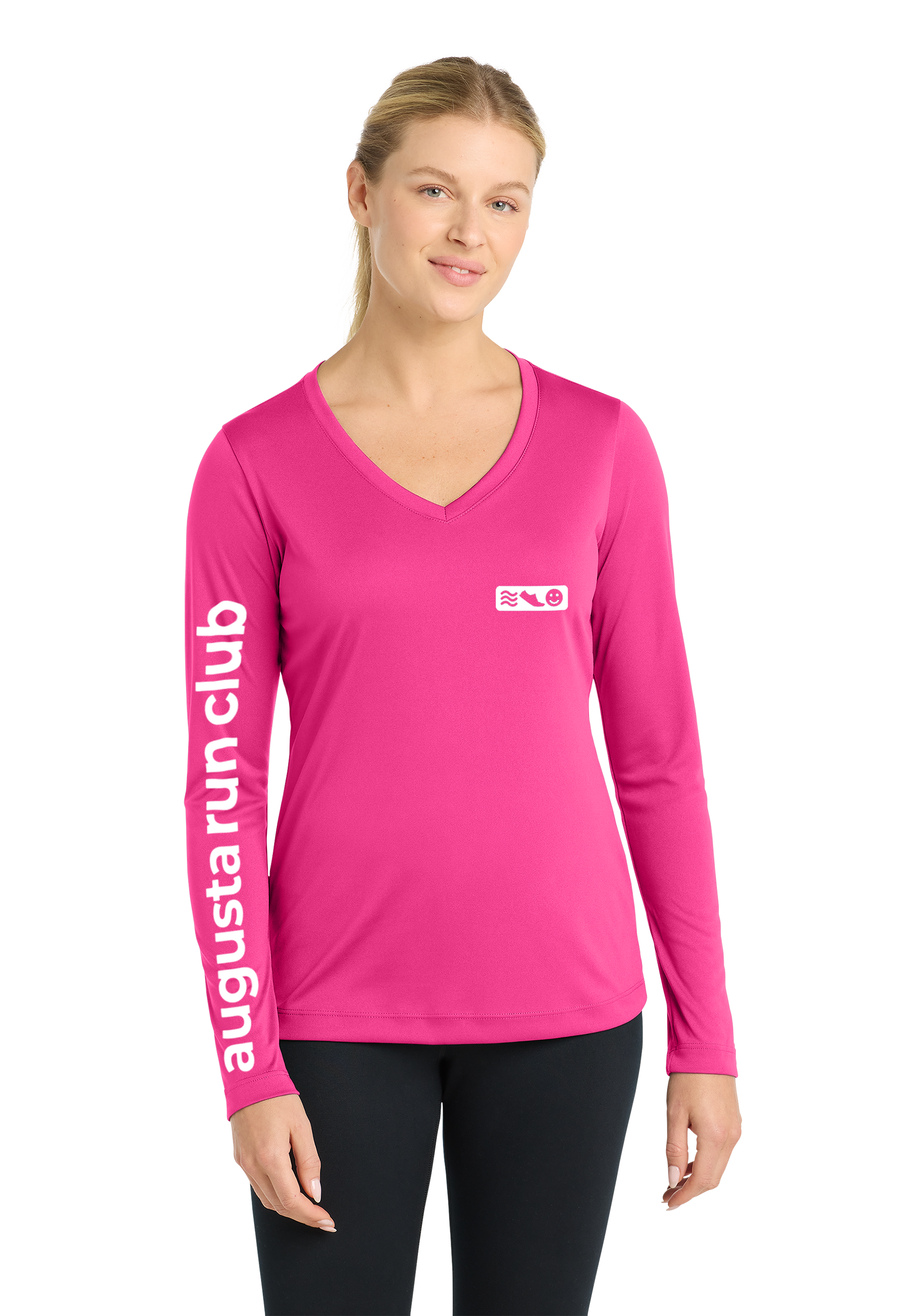Women's Long Sleeve "Reflective" V-Neck Tee